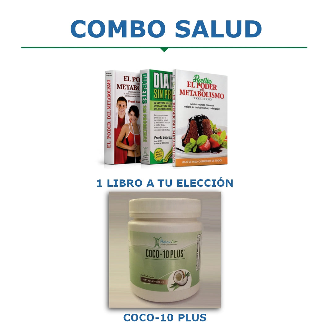Combo Salud - Coco-10 Plus™ (Aceite de Coco) y un Libro de Frank Suárez